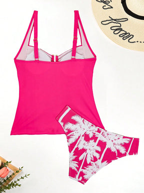 Swim Lushoire Conjuntos de Roupa de Praia Feminina, Colete, Camisole, Maiô Bikini, Elegante Estilo Retrô Férias 2 Peças, Decoração de Metal, Roupa de Praia de Verão