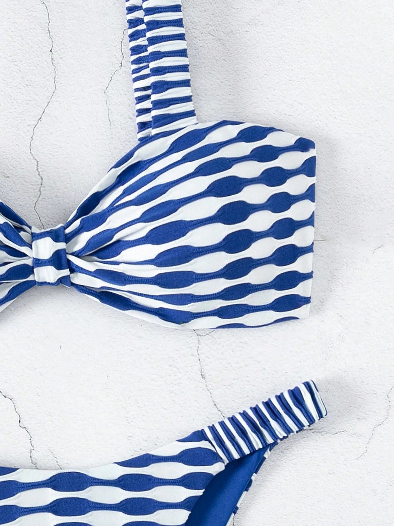 SHEIN Swim Conjunto de Bikini com Estampa de Praia de Verão e Amarrado na Frente