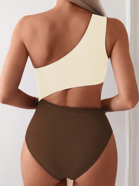 SHEIN Swim Maiô de Praia com Babado Vazado para Verão e Férias Feminino