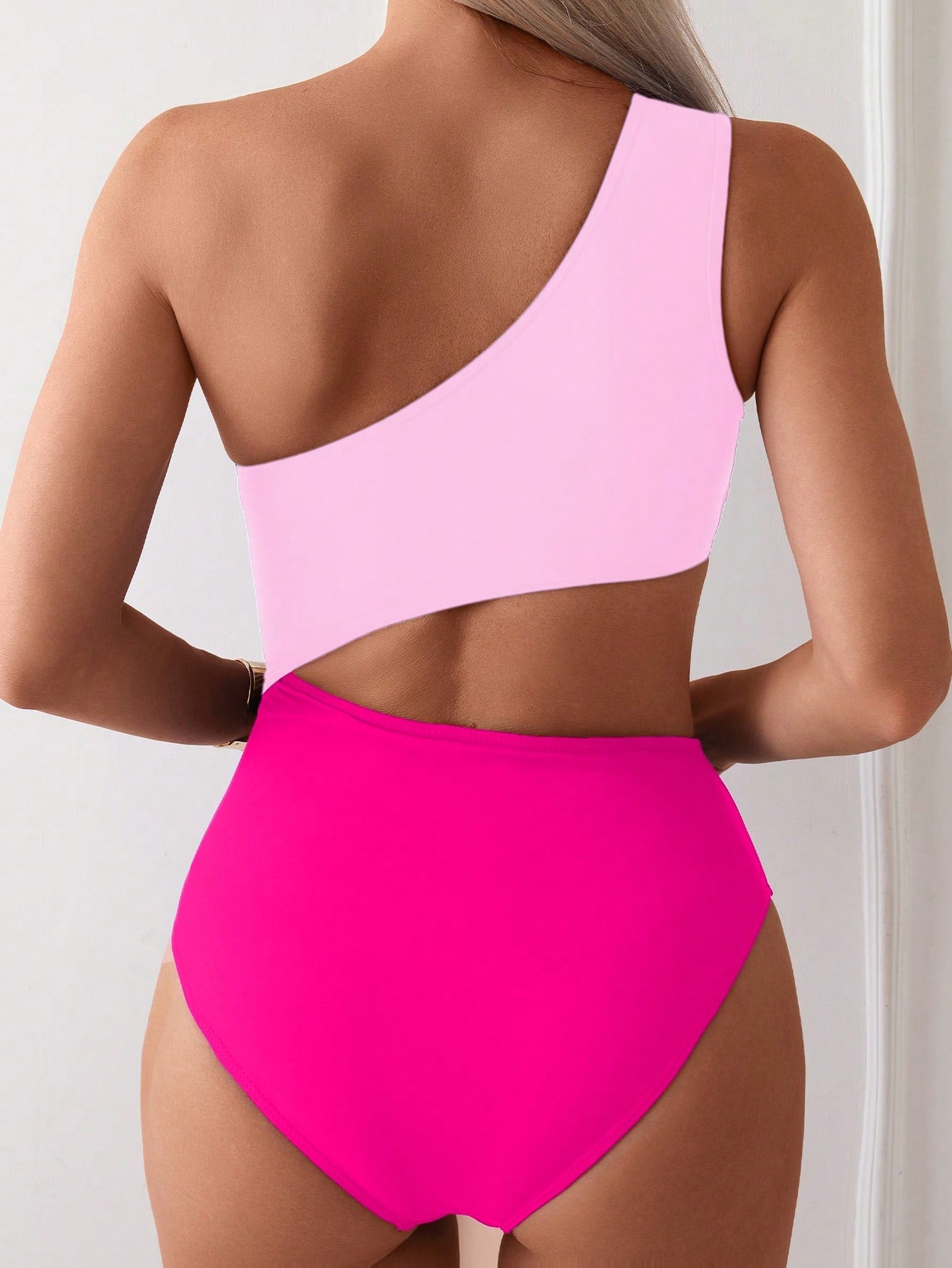 SHEIN Swim Maiô de Praia com Babado Vazado para Verão e Férias Feminino