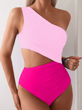SHEIN Swim Maiô de Praia com Babado Vazado para Verão e Férias Feminino