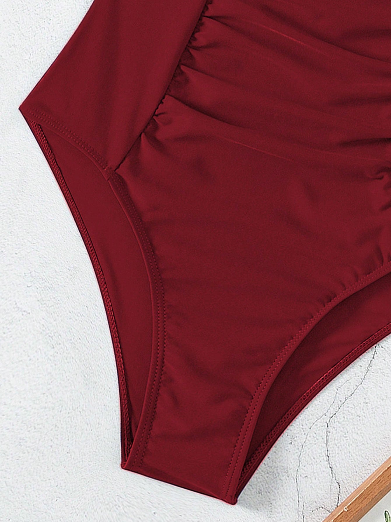 SHEIN Swim Maiô Feminino de Cor Sólida Com Decote em U e Recorte, Verão