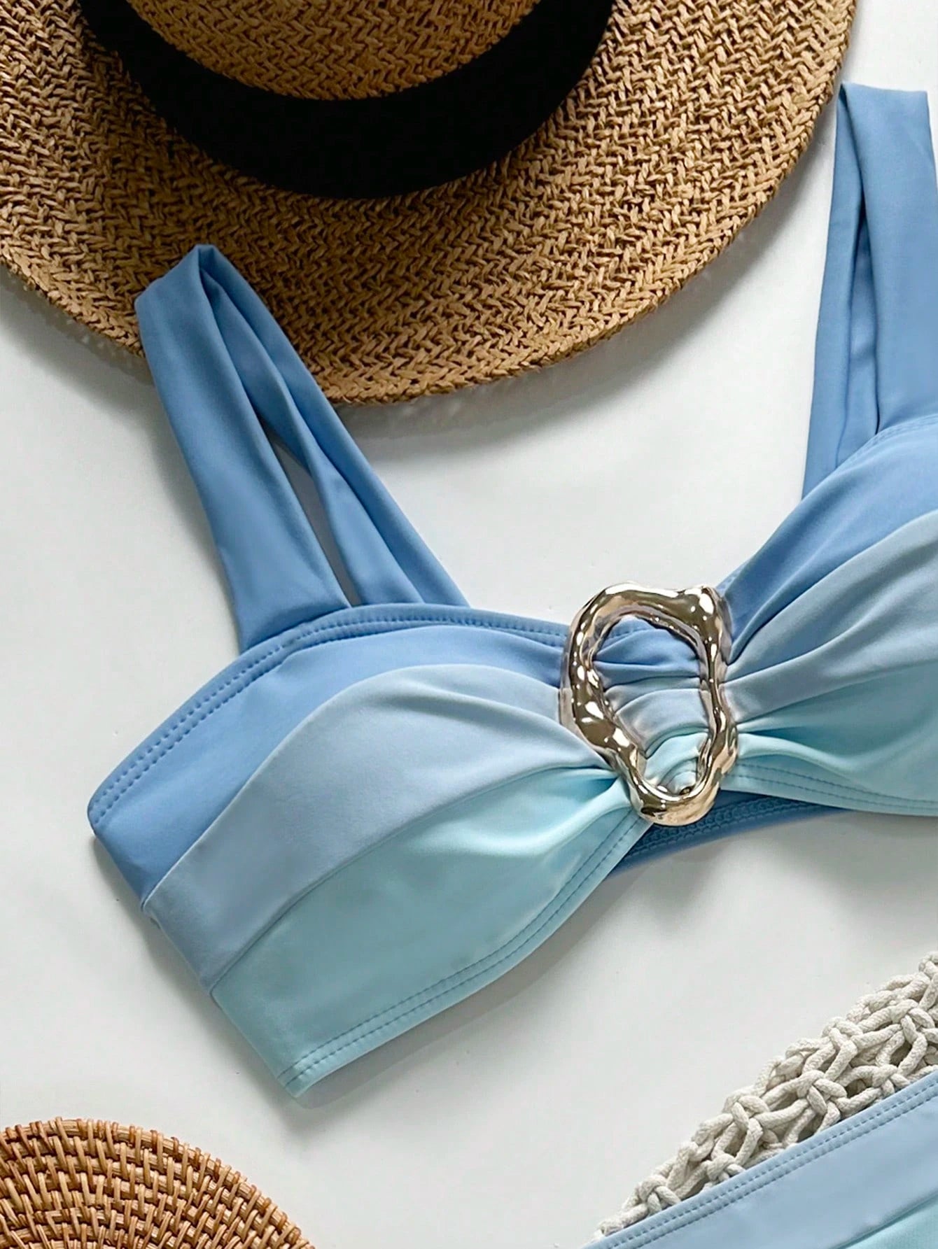 Swim Lushoire Novo Maiô Bikini Fashionista Sexy Recortado Colorido, Conjunto de Maiô de Cintura Alta, Maiô Retrátil Charmoso de Verão