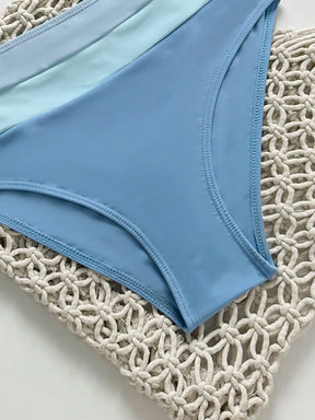 Swim Lushoire Novo Maiô Bikini Fashionista Sexy Recortado Colorido, Conjunto de Maiô de Cintura Alta, Maiô Retrátil Charmoso de Verão