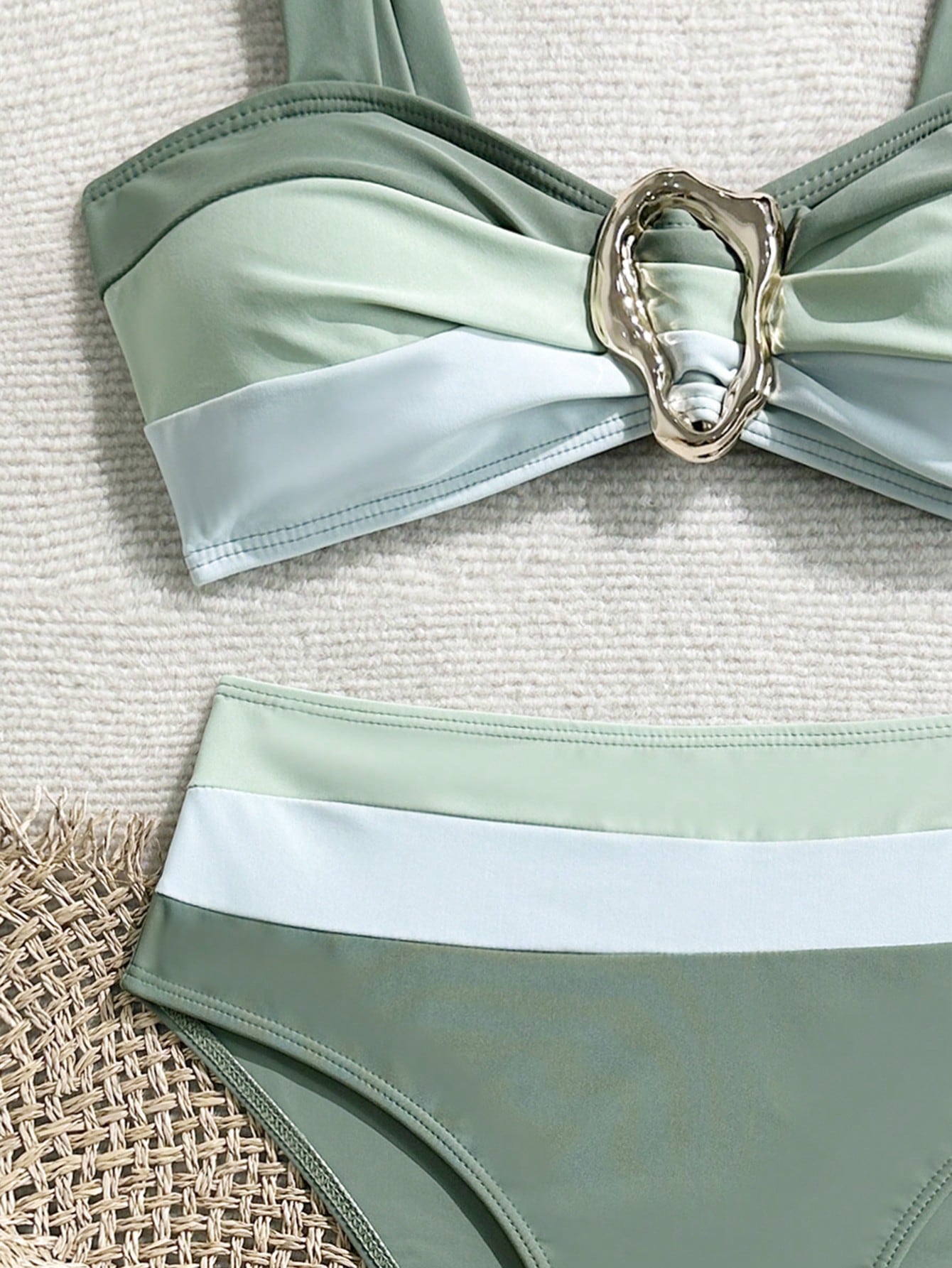 Swim Lushoire Novo Maiô Bikini Fashionista Sexy Recortado Colorido, Conjunto de Maiô de Cintura Alta, Maiô Retrátil Charmoso de Verão