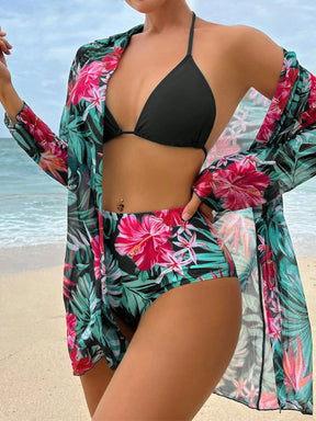 Swim Vcay Maiô Estilo Tankini com Estampa Tropical