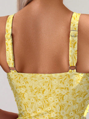 Swim Vcay Maiô Estampado com Plantas Tropicais para Mulheres