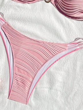 SHEIN Swim Conjunto de Maiô Bikini sexy feminino com recortes e drapeados em bloco de cores para praia de verão