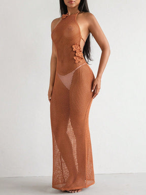 Swim Chiccia Vestido Crochê Backless SHEINxMelMaia Feminino