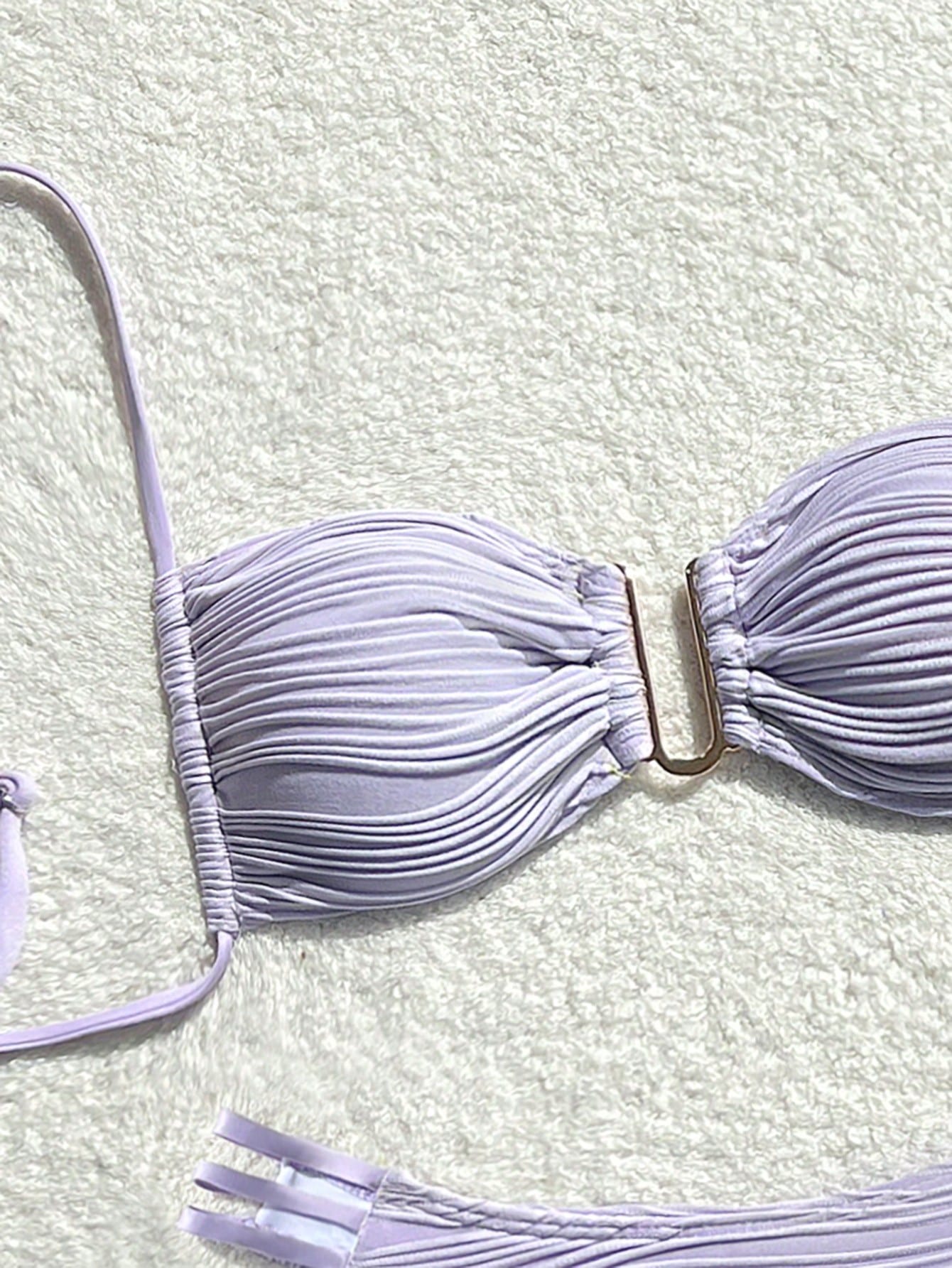 SHEIN Swim Conjunto de Maiô Bikini sexy feminino com recortes e drapeados em bloco de cores para praia de verão