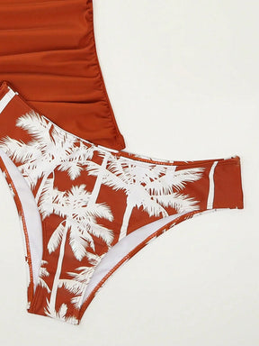 Swim Lushoire Conjuntos de Roupa de Praia Feminina, Colete, Camisole, Maiô Bikini, Elegante Estilo Retrô Férias 2 Peças, Decoração de Metal, Roupa de Praia de Verão