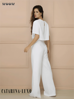 Conjunto Alfaiataria T-Shirt E Calça Pantalona Betina