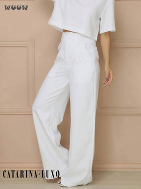 Conjunto Alfaiataria T-Shirt E Calça Pantalona Betina
