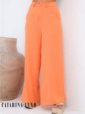 Conjunto Calça Pantalona E Cropped Tomara Que Caia Miriam