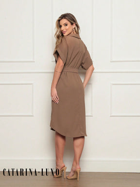 Vestido Chemise Botões E Cinto