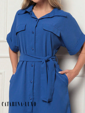 Vestido Chemise Botões E Cinto