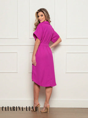 Vestido Chemise Botões E Cinto