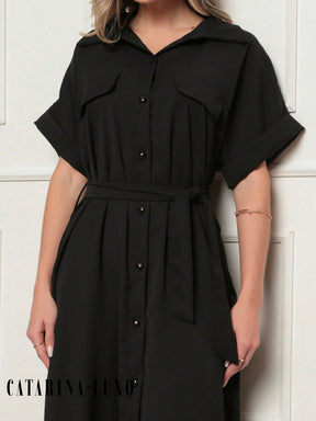 Vestido Chemise Botões E Cinto