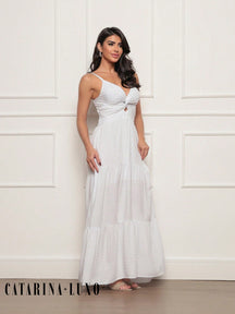 Vestido Longo Pipoca Layla Branco / P Vestidos Maxi Femininos