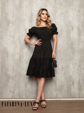 Vestido Midi Curto Larissa Preto / P Vestidos Midi Femininos