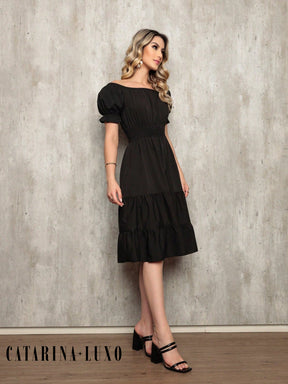 Vestido Midi Curto Larissa Vestidos Midi Femininos