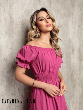 Vestido Midi Curto Larissa Vestidos Midi Femininos